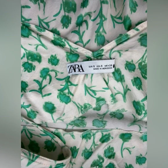 Zara The Lara Dress Green Floral Midi Dress - Picture 7 of 7